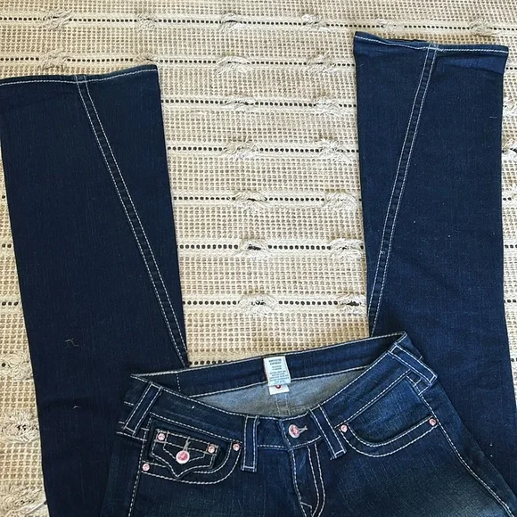 True Religion Dark Blue Flare Jeans - Picture 10 of 12